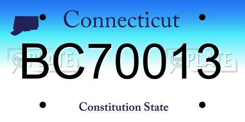 BC70013 Connecticut License Plate