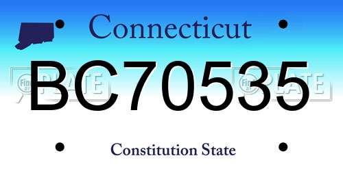 BC70535 Connecticut License Plate