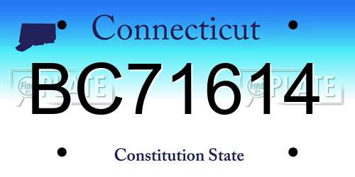 BC71614 Connecticut License Plate