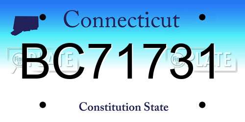 BC71731 Connecticut License Plate