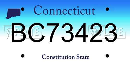 BC73423 Connecticut License Plate