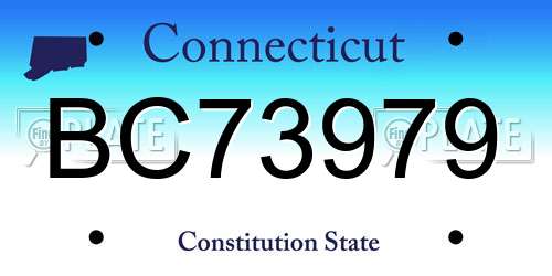 BC73979 Connecticut License Plate