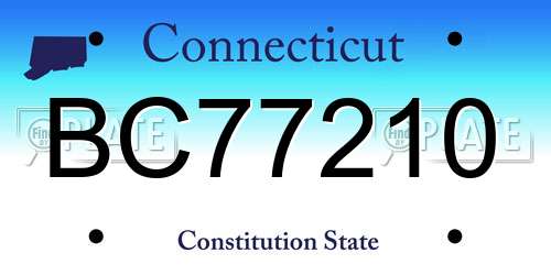 BC77210 Connecticut License Plate