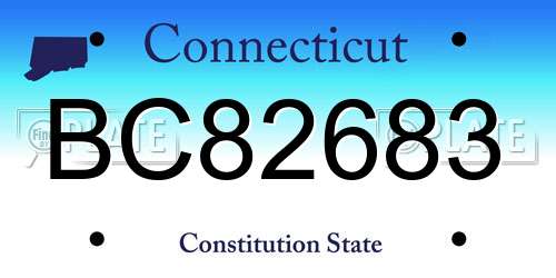 BC82683 Connecticut License Plate