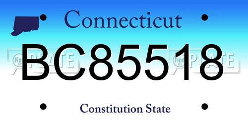 BC85518 Connecticut License Plate