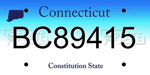 BC89415 Connecticut License Plate