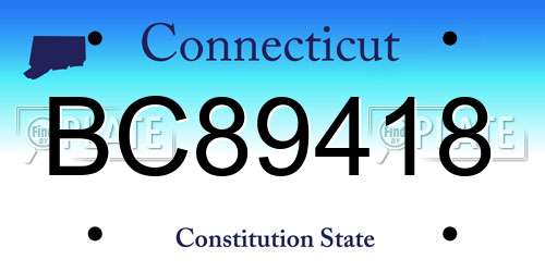 BC89418 Connecticut License Plate
