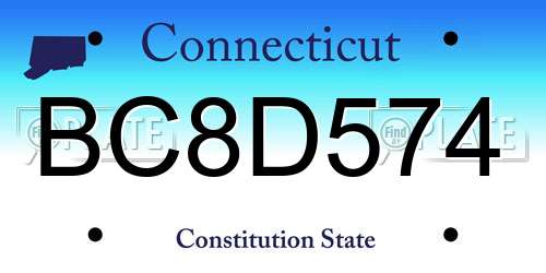 BC8D574 Connecticut License Plate