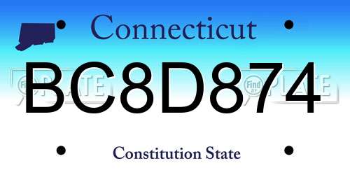 BC8D874 Connecticut License Plate