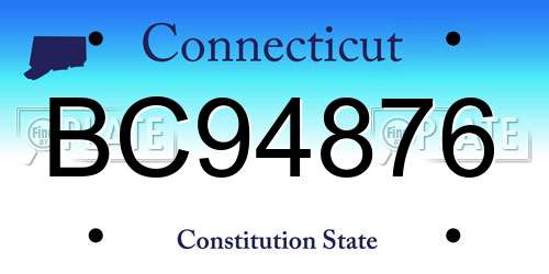 BC94876 Connecticut License Plate