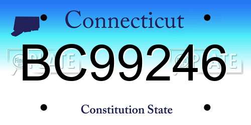 BC99246 Connecticut License Plate