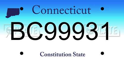 BC99931 Connecticut License Plate