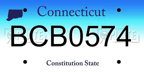 BCB0574 Connecticut License Plate