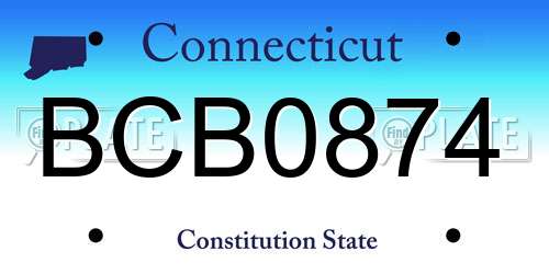 BCB0874 Connecticut License Plate