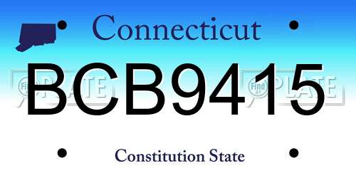 BCB9415 Connecticut License Plate