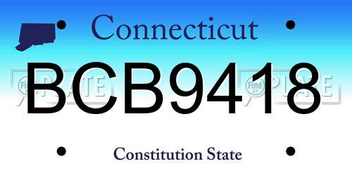 BCB9418 Connecticut License Plate