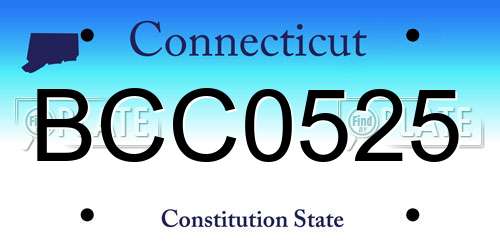 BCC0525 Connecticut License Plate