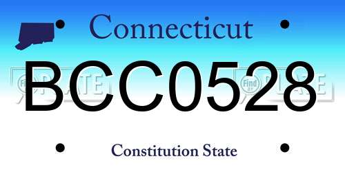 BCC0528 Connecticut License Plate