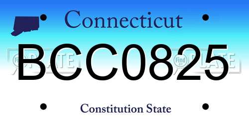 BCC0825 Connecticut License Plate
