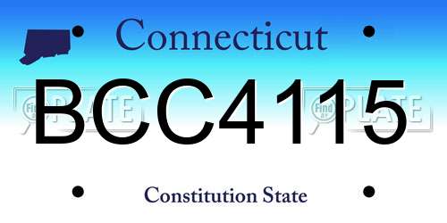 BCC4115 Connecticut License Plate