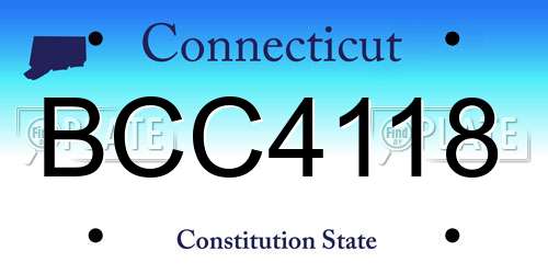 BCC4118 Connecticut License Plate