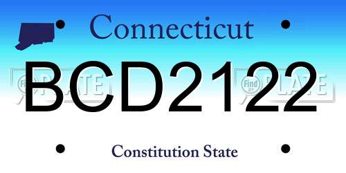 BCD2122 Connecticut License Plate