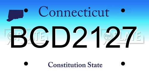 BCD2127 Connecticut License Plate