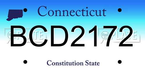 BCD2172 Connecticut License Plate