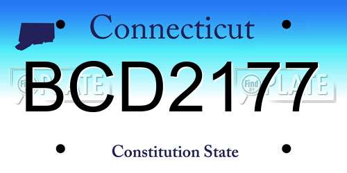 BCD2177 Connecticut License Plate