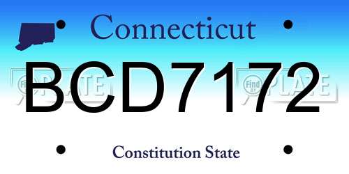 BCD7172 Connecticut License Plate