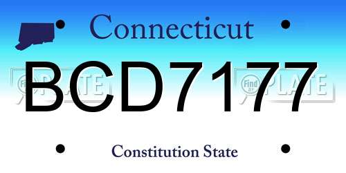 BCD7177 Connecticut License Plate