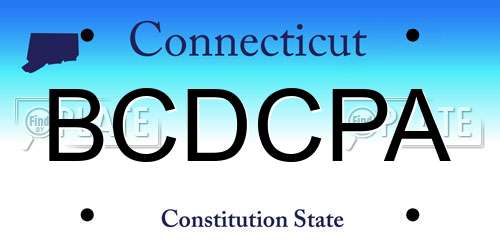 BCDCPA Connecticut License Plate