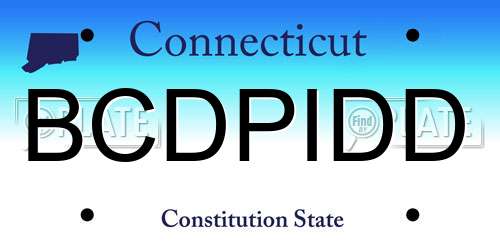 BCDPIDD Connecticut License Plate