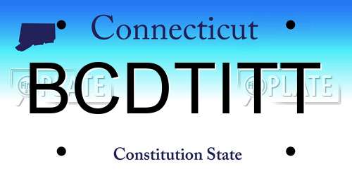 BCDTITT Connecticut License Plate