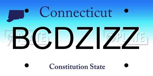 BCDZIZZ Connecticut License Plate