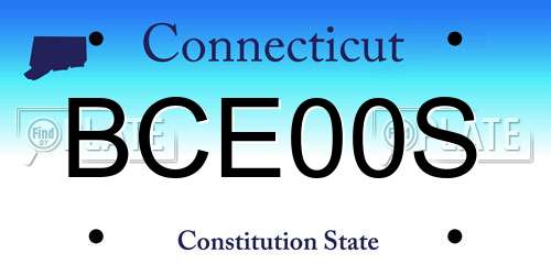BCE00S Connecticut License Plate