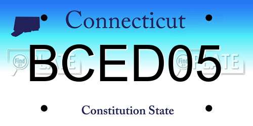 BCED05 Connecticut License Plate