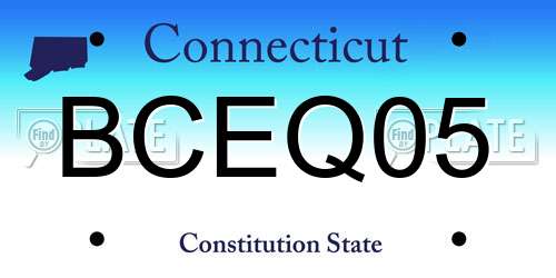 BCEQ05 Connecticut License Plate