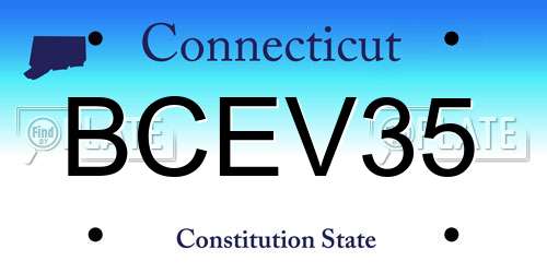 BCEV35 Connecticut License Plate