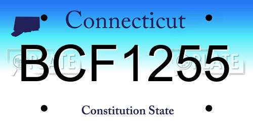 BCF1255 Connecticut License Plate