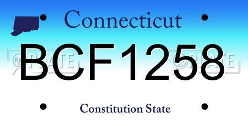 BCF1258 Connecticut License Plate