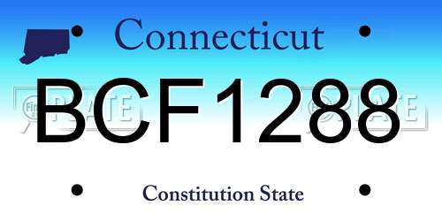 BCF1288 Connecticut License Plate
