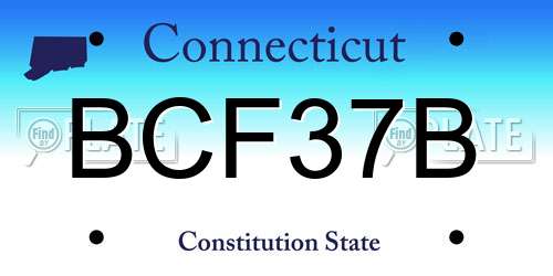 BCF37B Connecticut License Plate