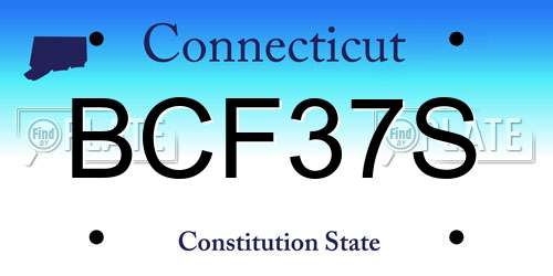 BCF37S Connecticut License Plate