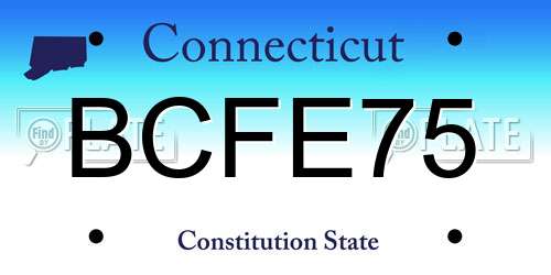 BCFE75 Connecticut License Plate