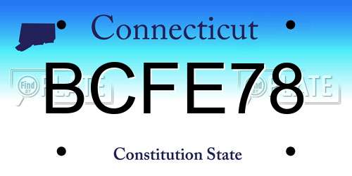 BCFE78 Connecticut License Plate