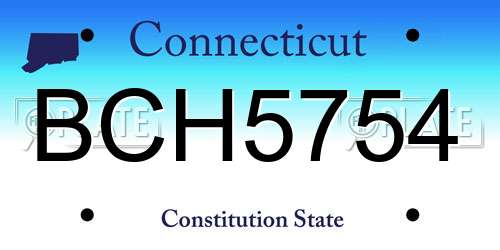 BCH5754 Connecticut License Plate