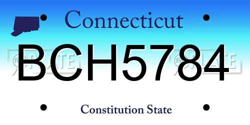 BCH5784 Connecticut License Plate