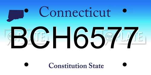 BCH6577 Connecticut License Plate
