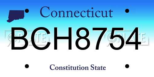 BCH8754 Connecticut License Plate